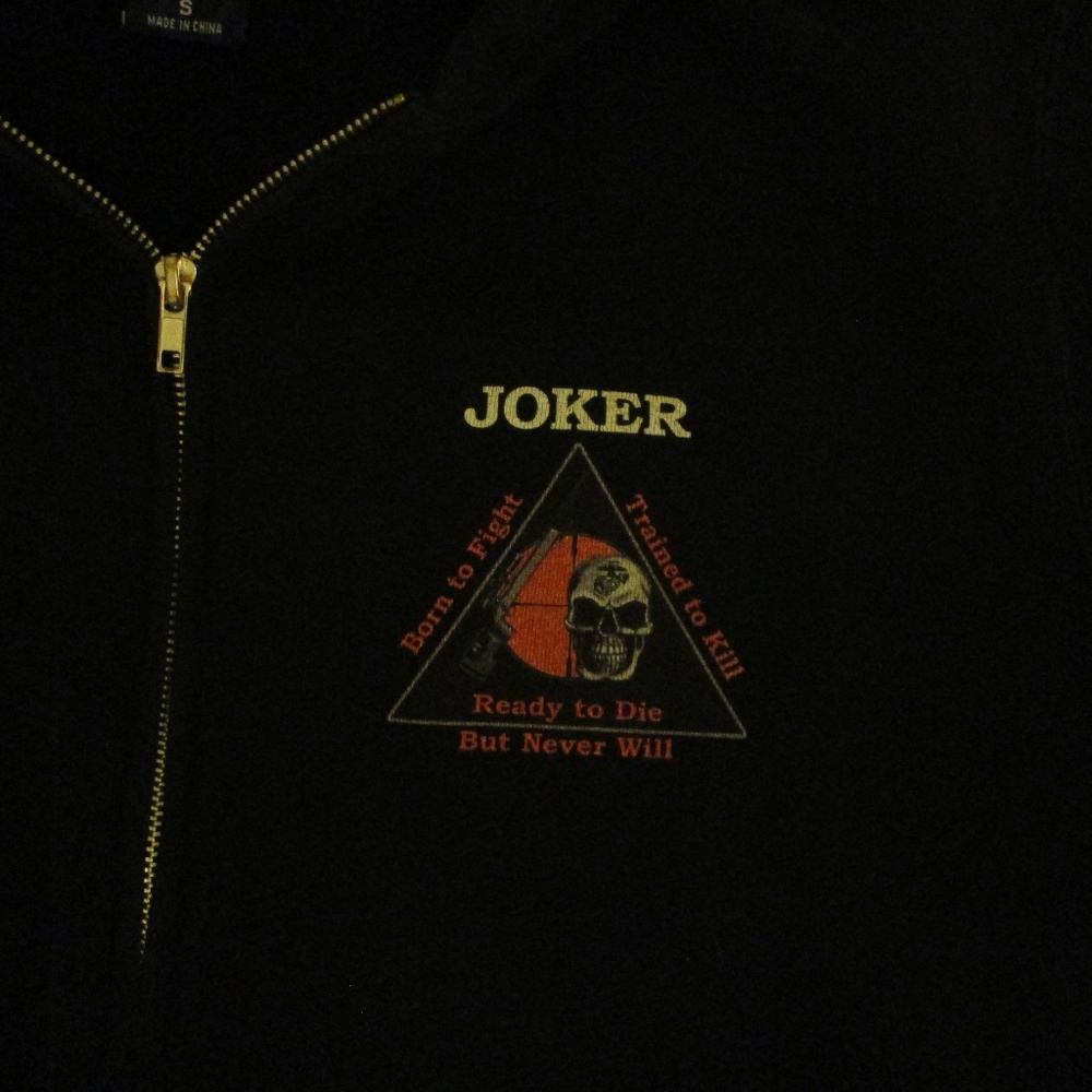 Joker Marine Corps Hoodie Jacket Sz S View 2